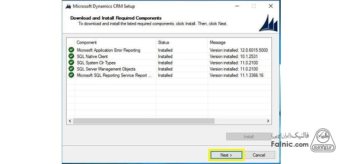 مرحله هفت از نصب Microsoft Dynamics 365 version 9 مرحله هفت از نصب Microsoft Dynamics 365 version 9